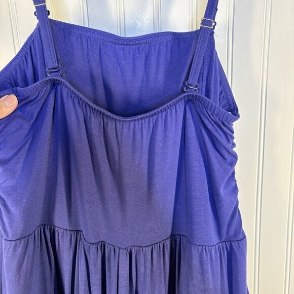AVA & VIV Ruche Bodice Jumpsuit  XXL Purple Wide Leg Spaghetti Removable Straps - Picture 8 of 16